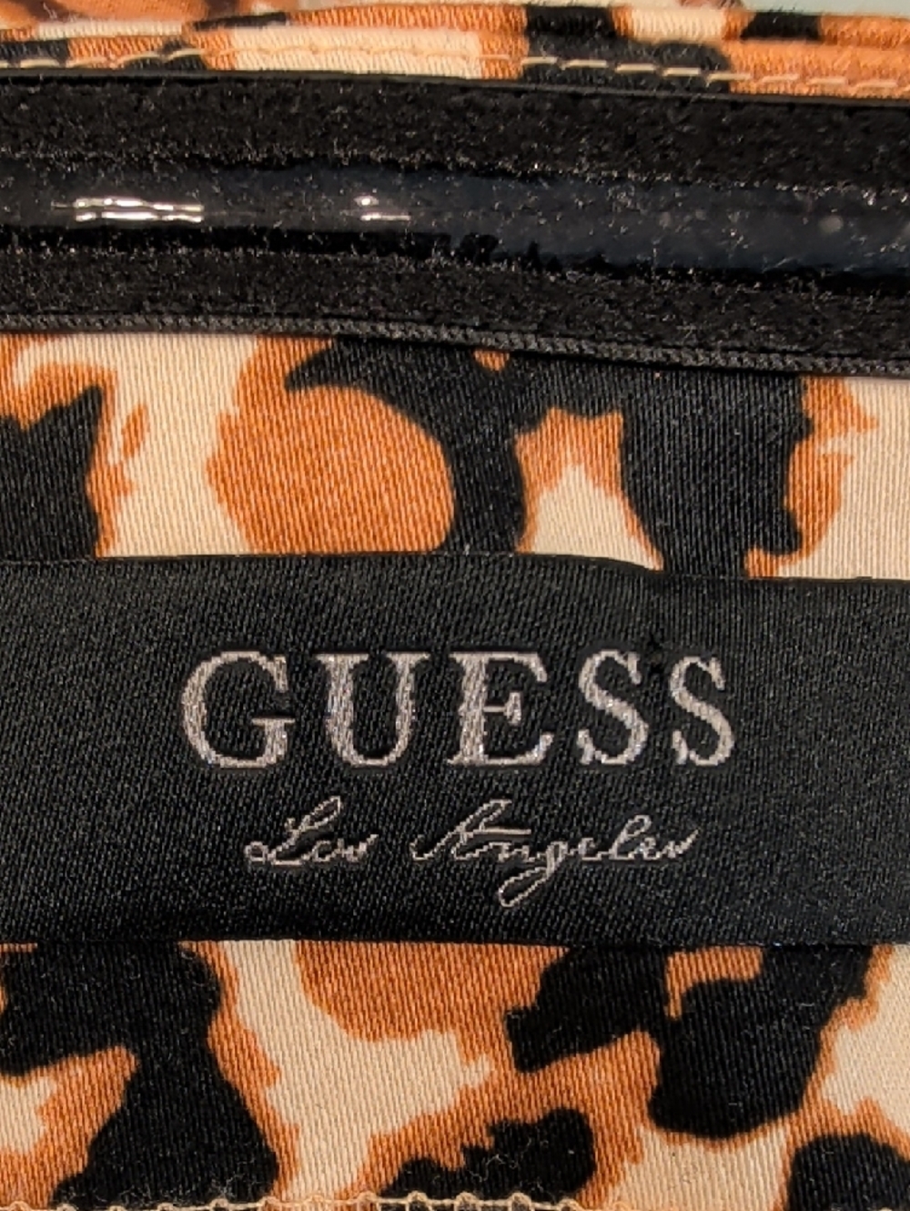 Guess Leopard Print Slip Dress Size 8 Cotton Spandex Cheetah Bodycon Mini Dress - Picture 9 of 11